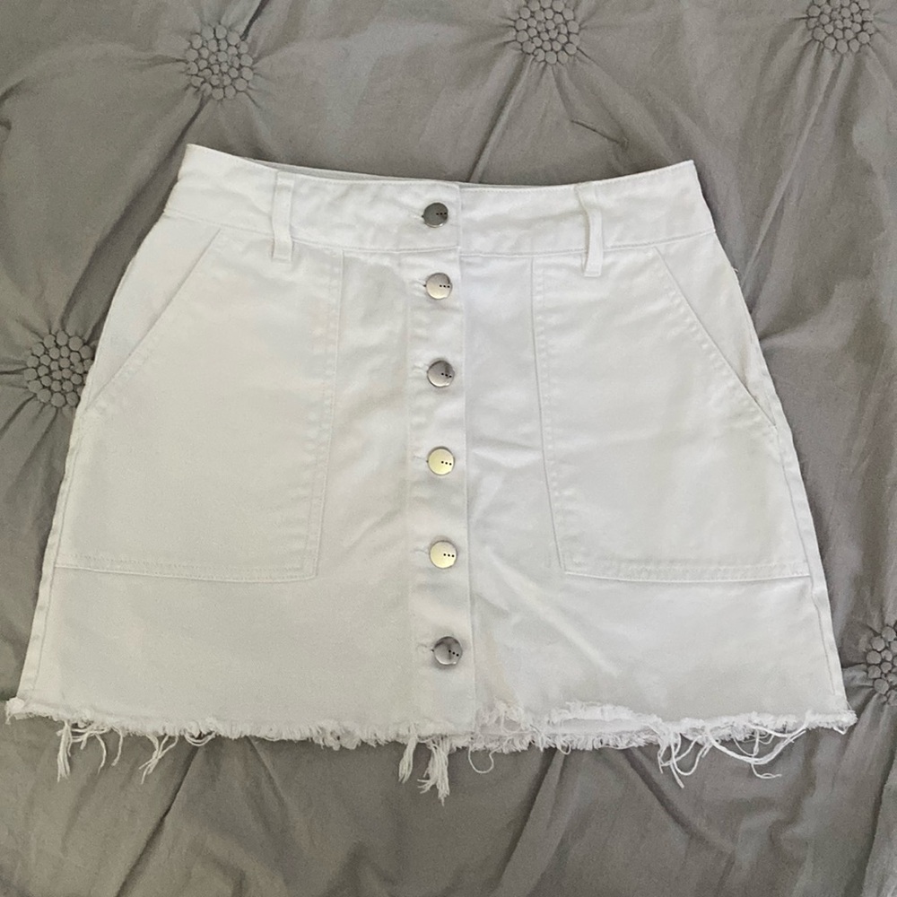White denim button down skirt womens small